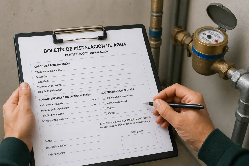 Emisión de boletines de agua de AJ Plumber 24H en Tenerife
